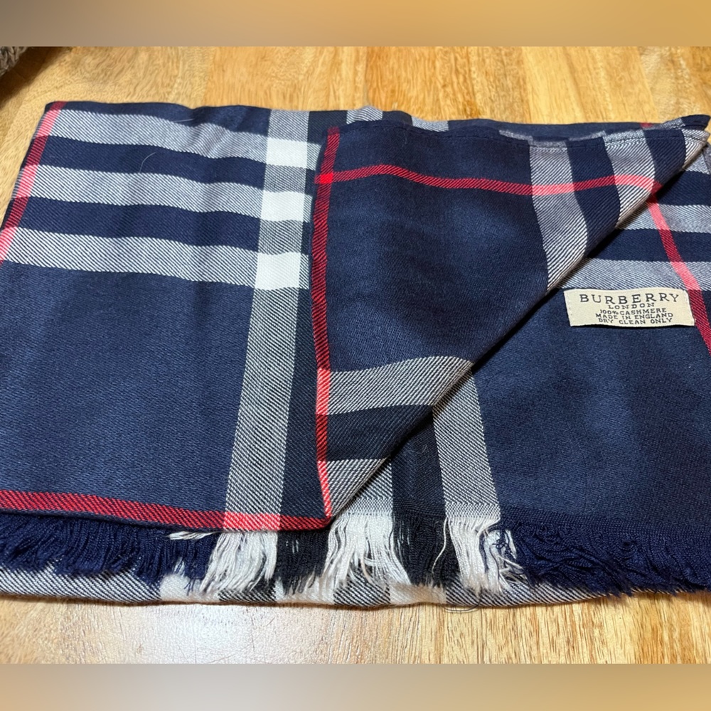 Burberry Navy Plaid Wrap/Scarf/Shawl NWOT